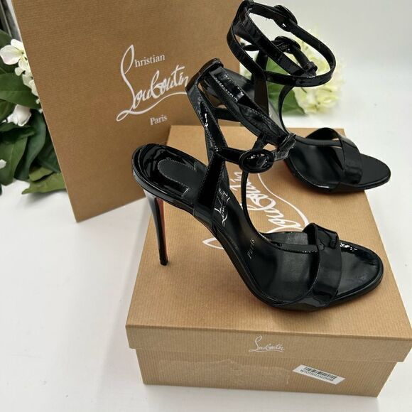 SOLD!!!! Women’s Christian Louboutin Mara patent dual buckle sandals size 36.5 - Picture 12 of 12